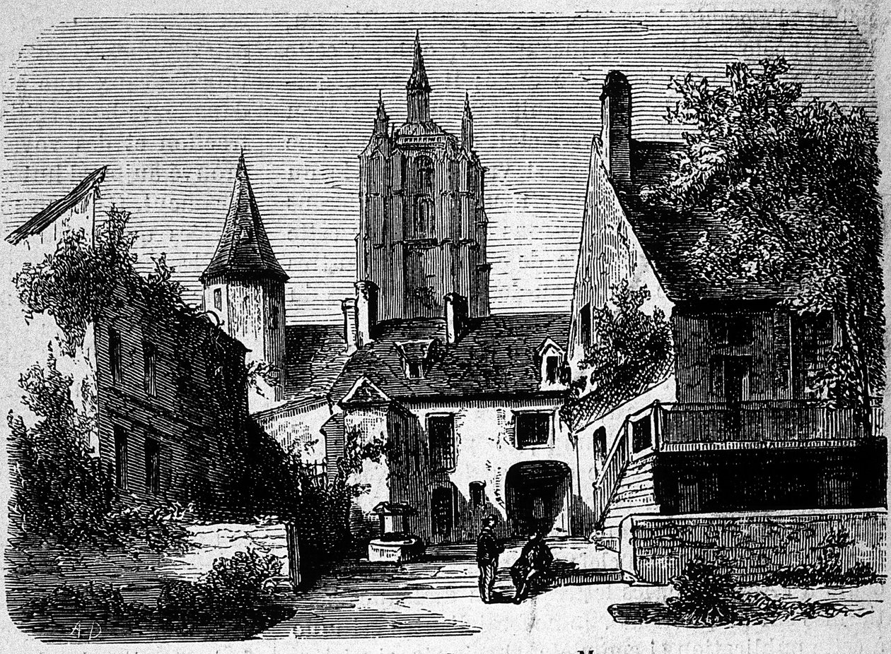 La maison au Mans por Paul Scarron (1610-1660), escritor francés. Grabado del siglo XIX de Anonymous Anonymous