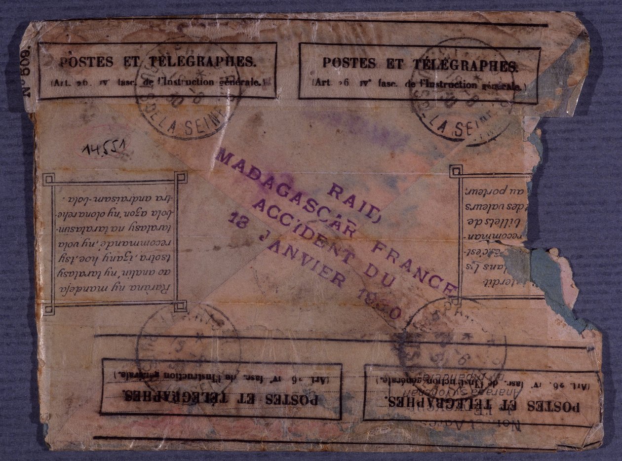 Última carta del Raid Madagascar-Francia (accidente del 18 de enero de 1930) de Anonymous Anonymous