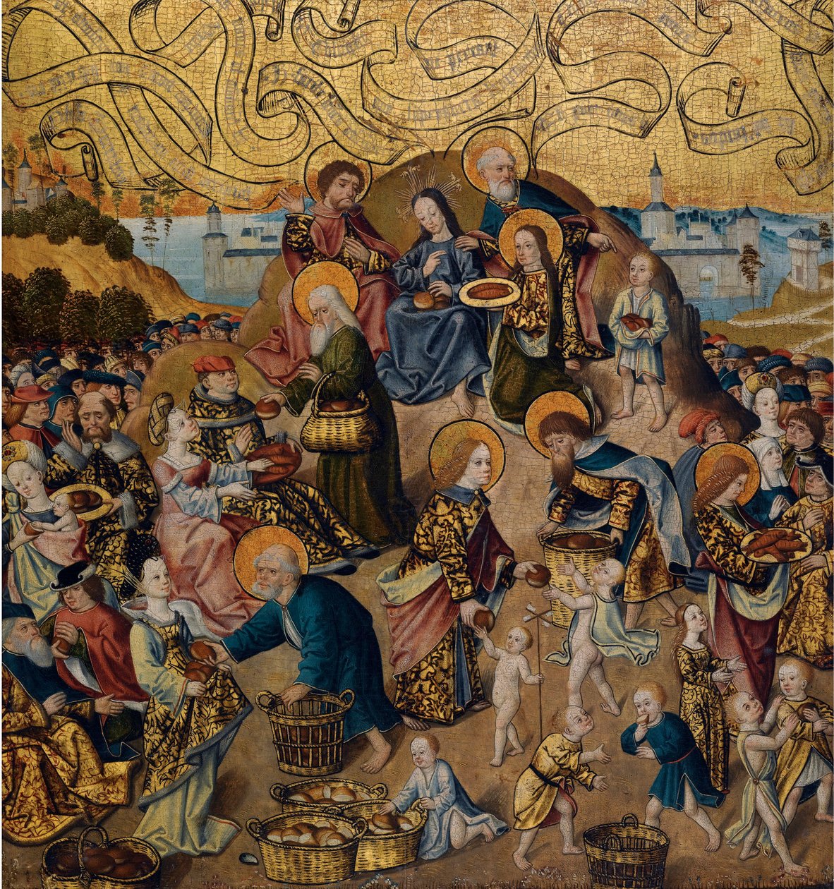 El milagro de los cinco panes y dos peces (ca. 1500) de Anonymous Anonymous
