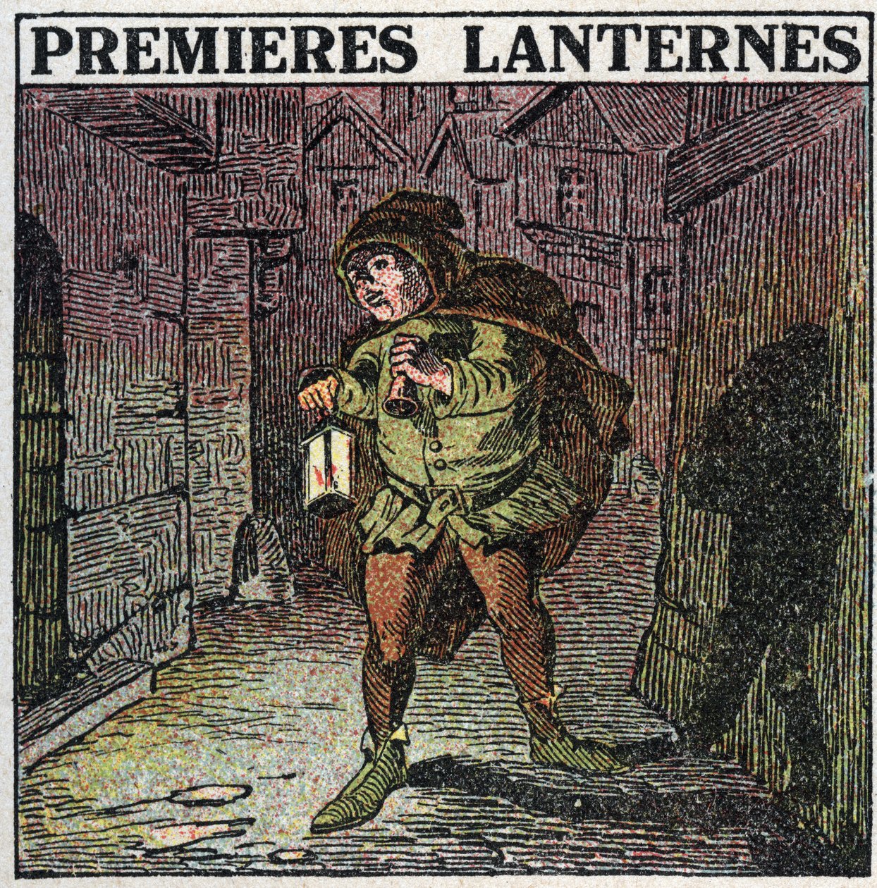 Fuentes de luz: las primeras linternas en la Alta Edad Media. Ilustración anónima de 1925. Colección privada. de Anonymous Anonymous