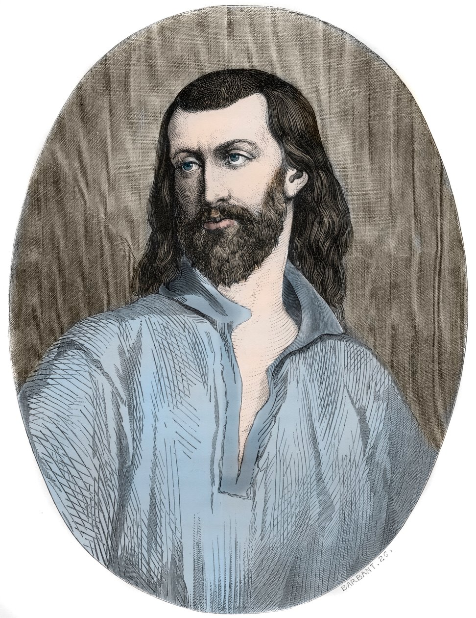 Posesiones de Loudun: URBAN GRANDIER, sacerdote de Loudun víctima de la injusticia - Asunto de los poseídos de Loudun (demonios de Loudun): retrato del sacerdote francés Urbain Grandier (1590-1634) - Grabado de 1863 en "Le Livre Rouge - Historia De La Horc de Anonymous Anonymous