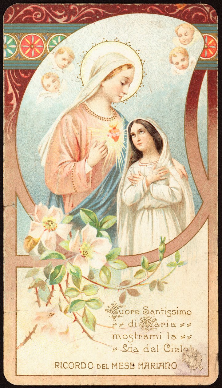 Nuestra Señora Protegiendo y Guiando el Camino al Cielo. Imagen piadosa. Siglo XX Colección privada de Anonymous Anonymous