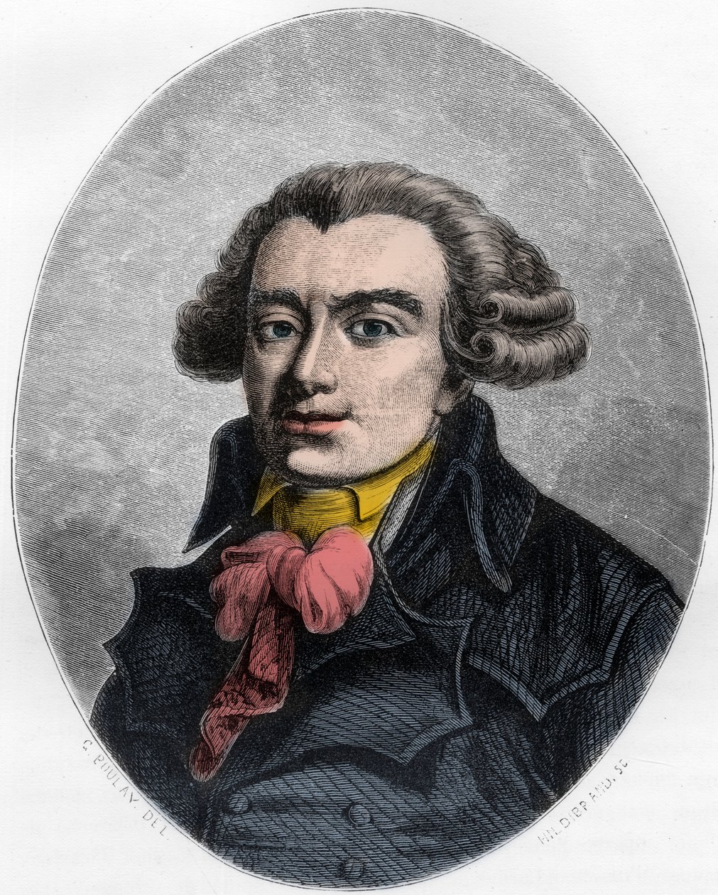 PIERRE VICTORIEN VERGNIAUD estadista revolucionario francés - Retrato de Pierre Victorien Vergniaud (1753-1793), político francés Girondino - Grabado de 1863 en “The Red Book - Histoire De L