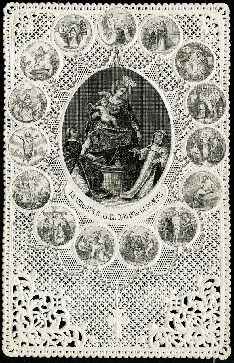 Imagen piadosa: Señora del Rosario de Pompeya (grabado) de Anonymous Anonymous