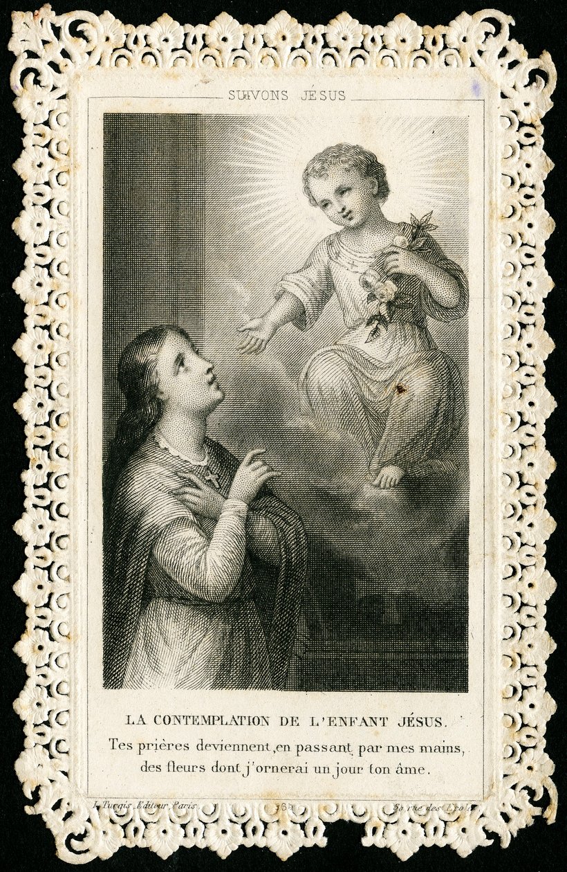 Imagen piadosa: Oración a Jesús (grabado) de Anonymous Anonymous