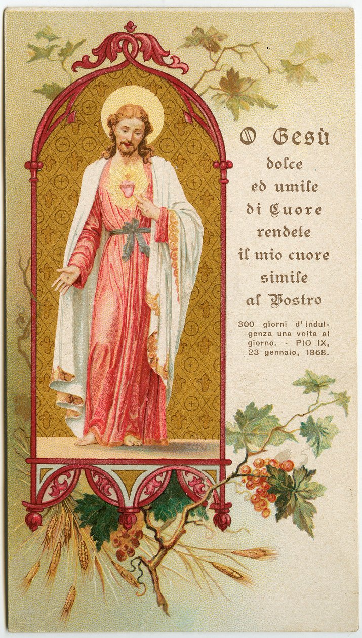 Imagen piadosa: Oración a Jesús (grabado) de Anonymous Anonymous