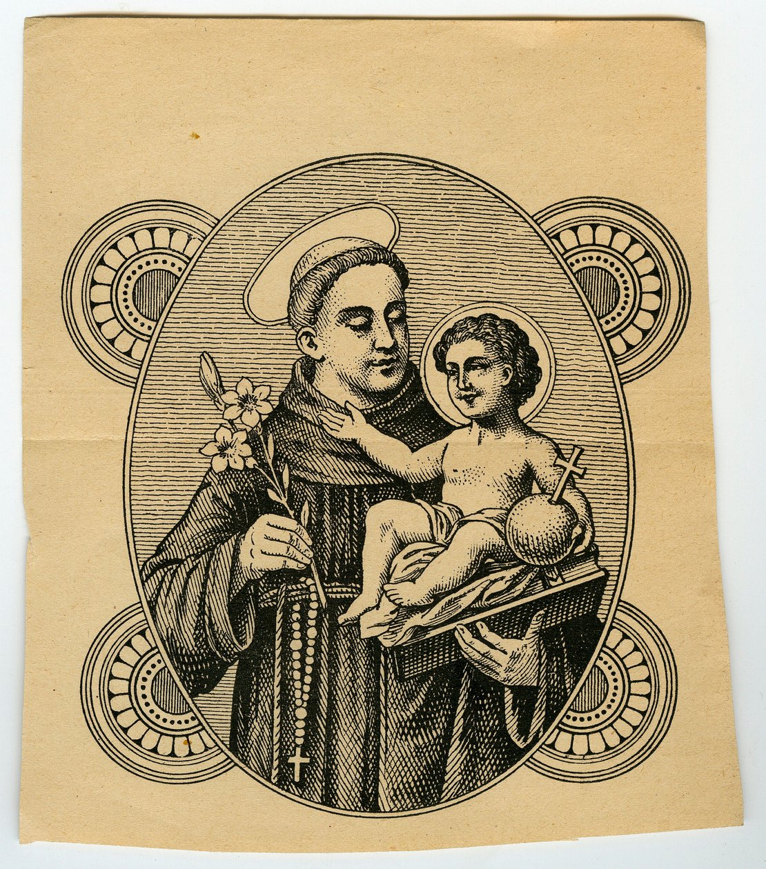 Imagen piadosa: San Antonio de Padua (grabado) de Anonymous Anonymous