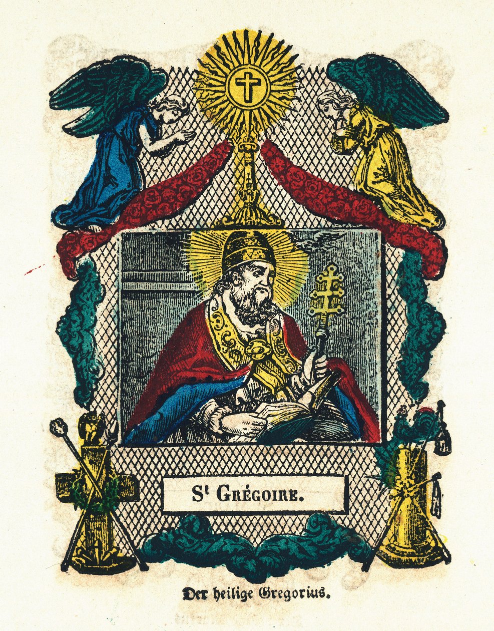 Imagen piadosa: San Gregorio I el Grande. Grabado del siglo XIX colección privada de Anonymous Anonymous
