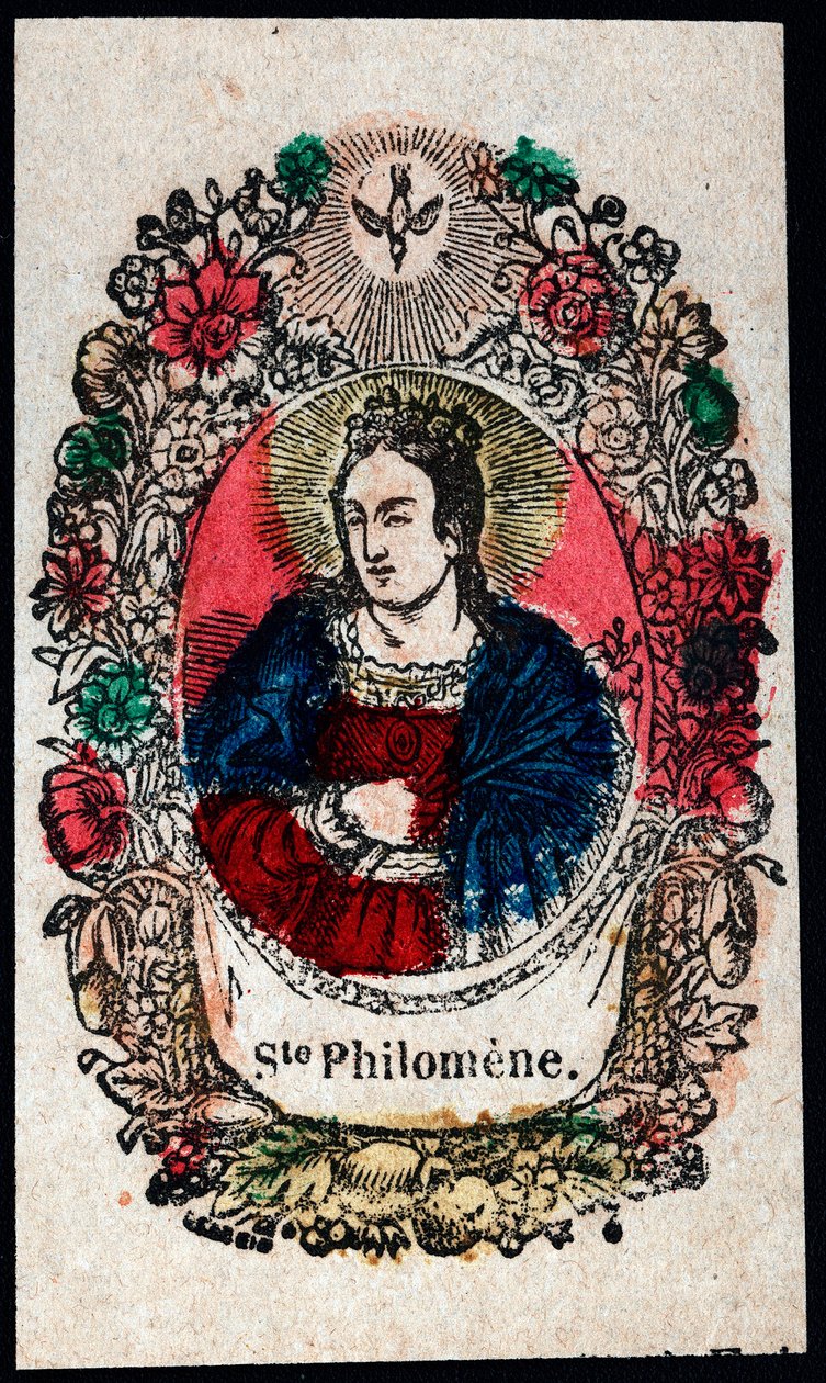 Imagen piadosa: Santa Filomena. Grabado del siglo XIX de Anonymous Anonymous