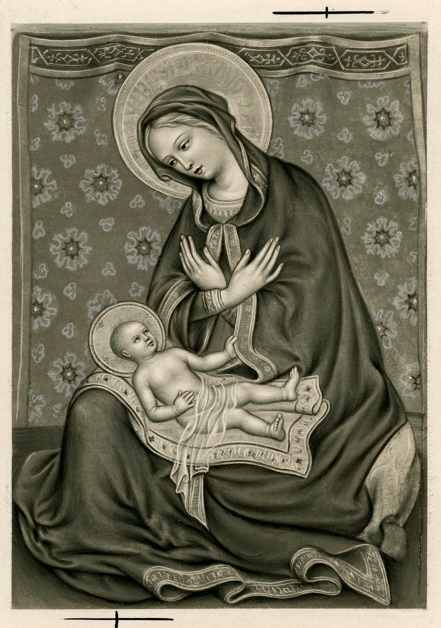 Imagen piadosa: La Virgen y Jesús de Anonymous Anonymous