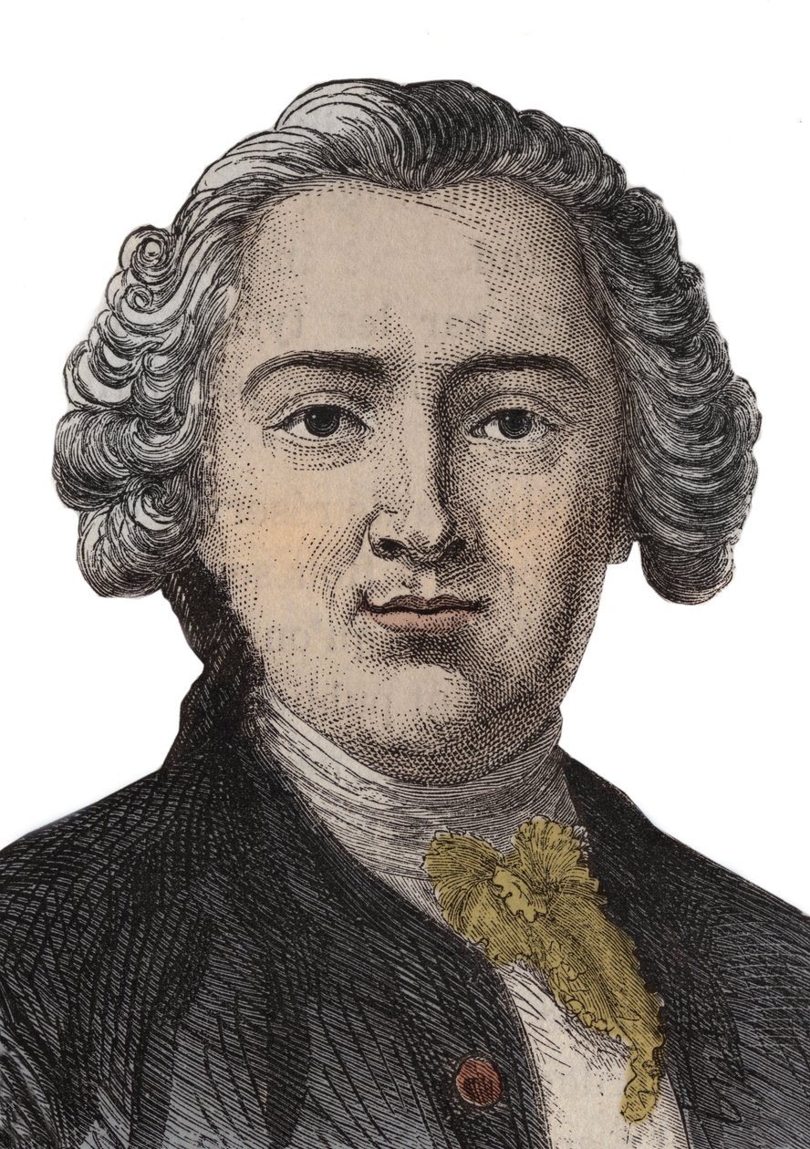 Retrato grabado de Claude Adrien Helvetius (1715-1771) filósofo inglés de Anonymous Anonymous
