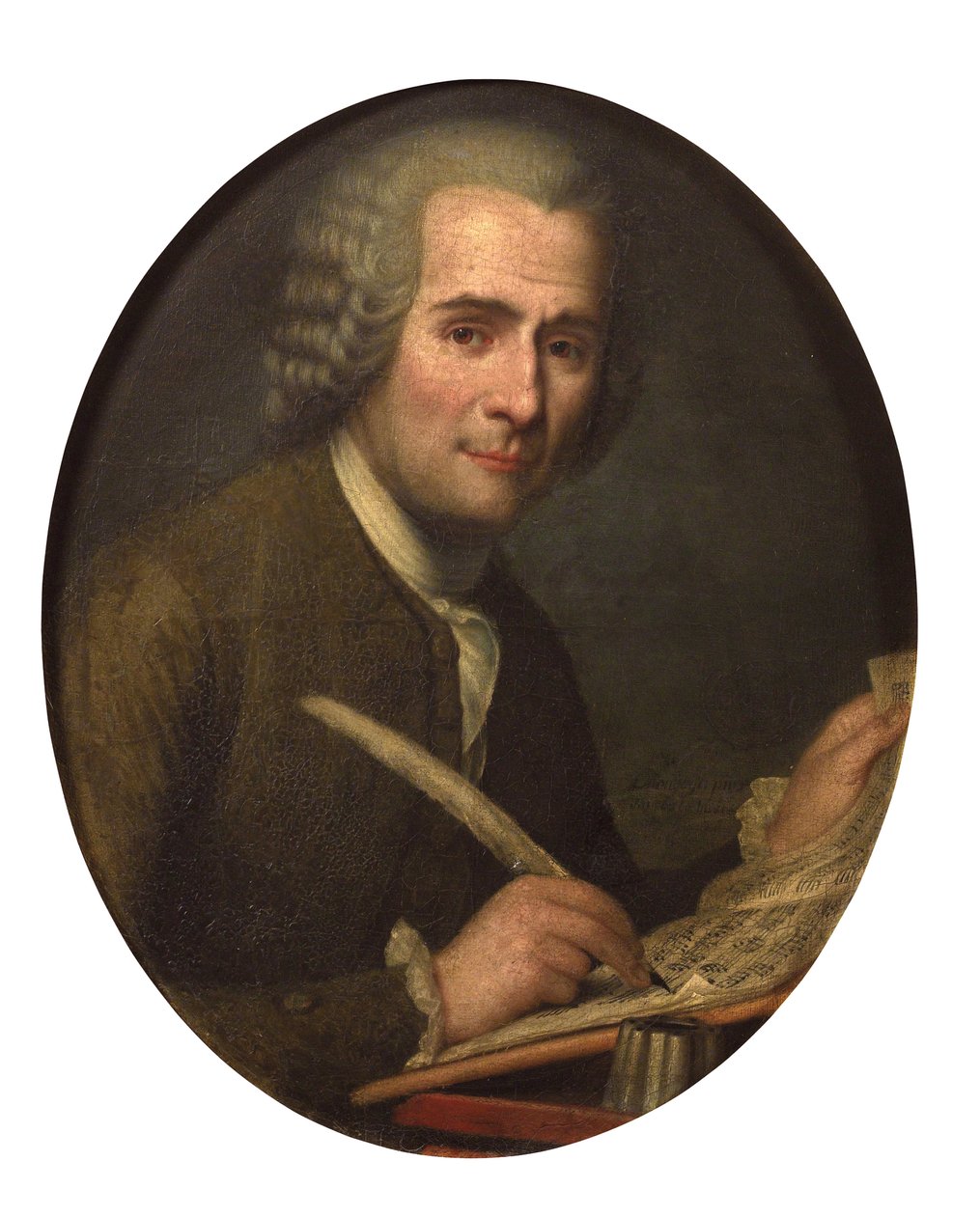 Retrato de Jean-Jacques Rousseau escribiendo una partitura musical de Anonymous Anonymous