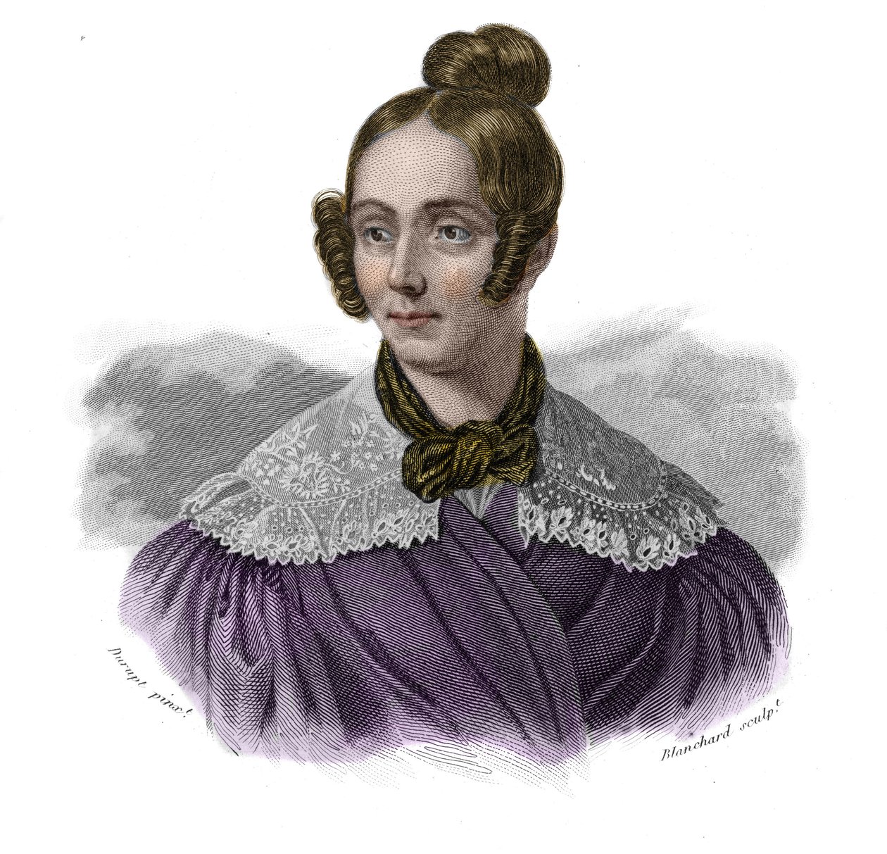 Retrato de Mademoiselle Didion (Barbe Francoise Madeleine Didion) (1798-1836) en “Retratos e historia de los hombres útiles: hombres y mujeres de todos los países y de todas las condiciones, que han adquirido derechos a la reconaissance des hommes” de Anonymous Anonymous