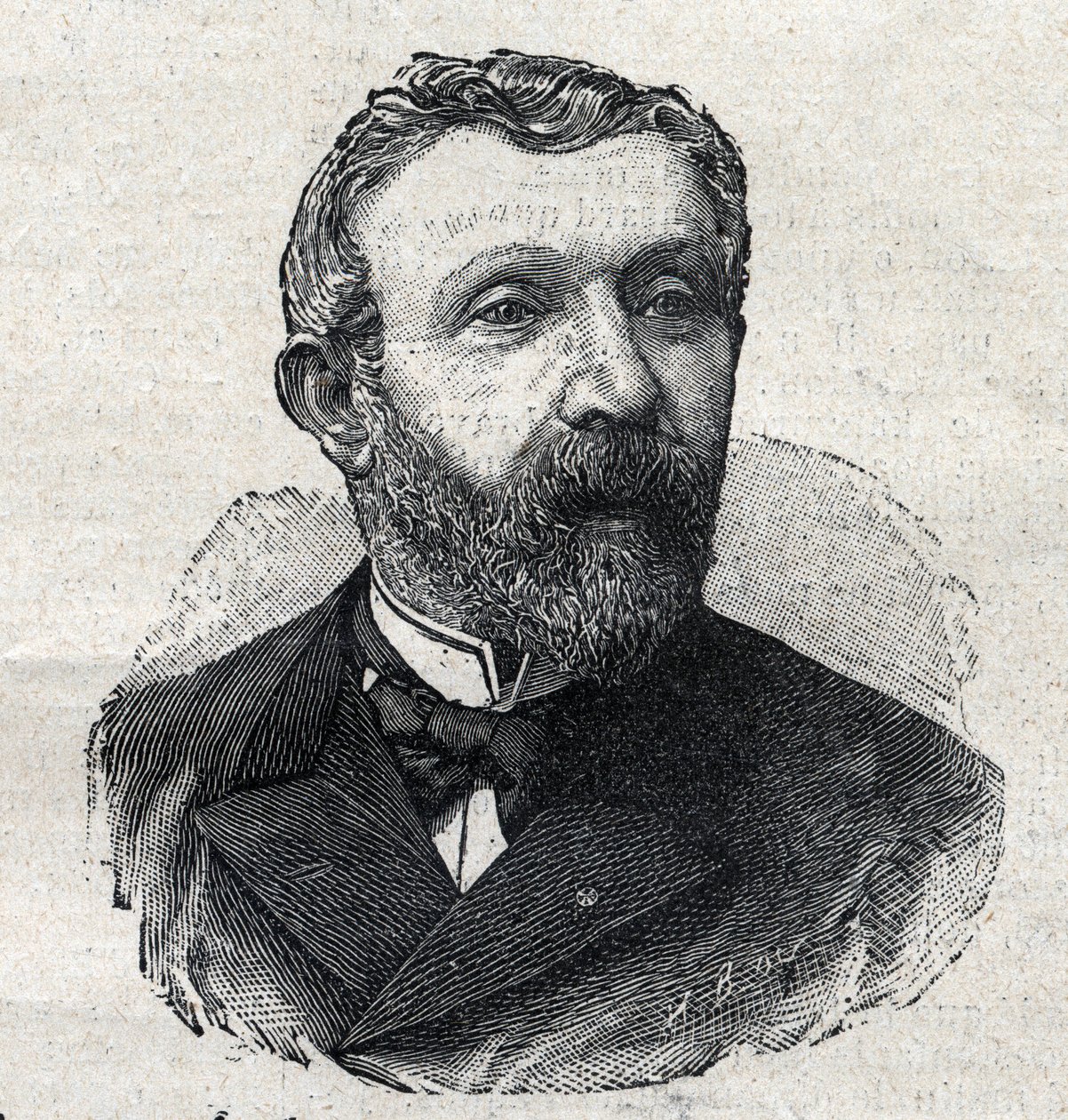 Retrato de Alfred Mezieres (1826-1915), historiador literario, periodista y político francés. Grabado en "Le Petit Parisien". de Anonymous Anonymous