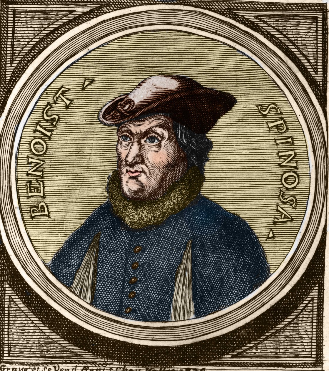 Retrato de Baruch Spinoza (1632-1677), filósofo neerlandés, también conocido como Bento de Espinosa o Benedictus de Spinoza o Benoit de Spinoza. Grabado del siglo XVII de Anonymous Anonymous