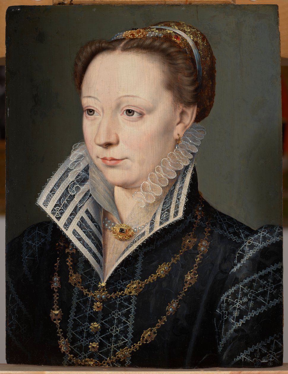 Retrato de Claude Catherine de Clermont-Tonnerre, duquesa de Retz (1543-1603), c.1571 (óleo sobre tabla) de Anonymous Anonymous