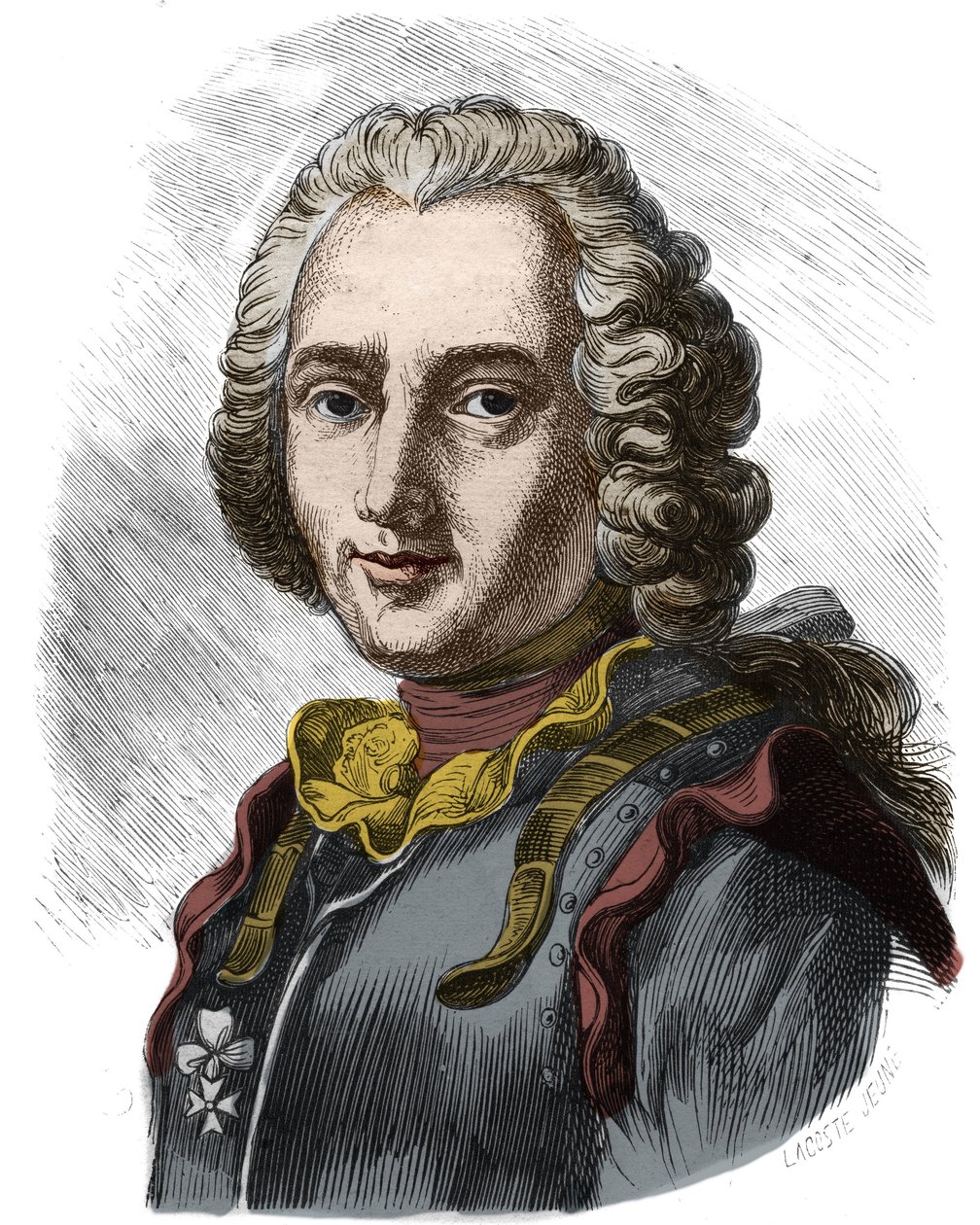 Retrato de Claude, caballero y luego conde de Forbin (1656 - 1733) marinero francés. Grabado del siglo XIX. Colección privada de Anonymous Anonymous