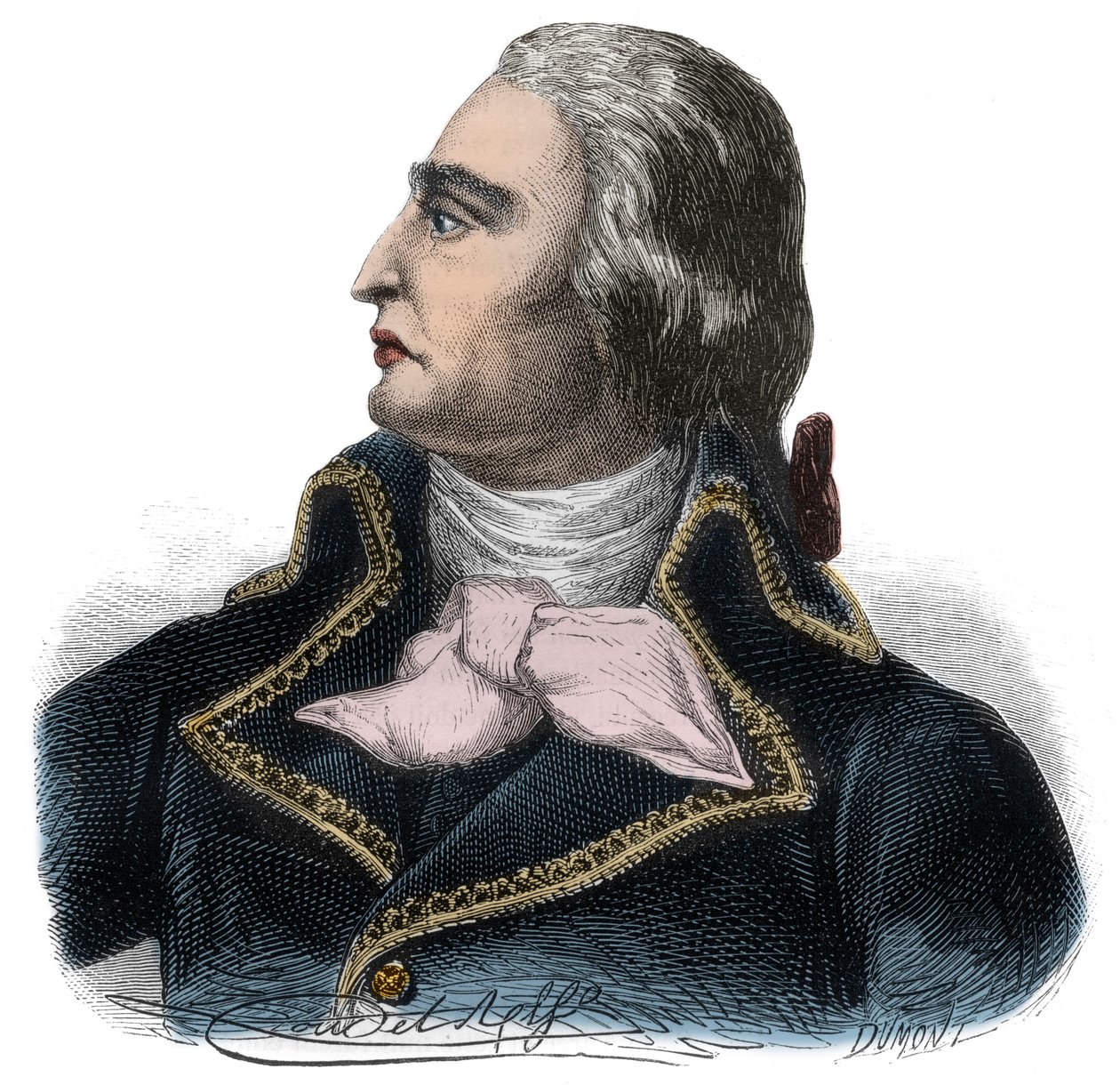 Retrato de François Joseph Westermann, General francés (1751-1794) del Ejército Republicano - Grabado en “Histoire des Girondins” de Alphonse de Lamartine (1790-1869) 1865-1866 - Colección privada de Anonymous Anonymous