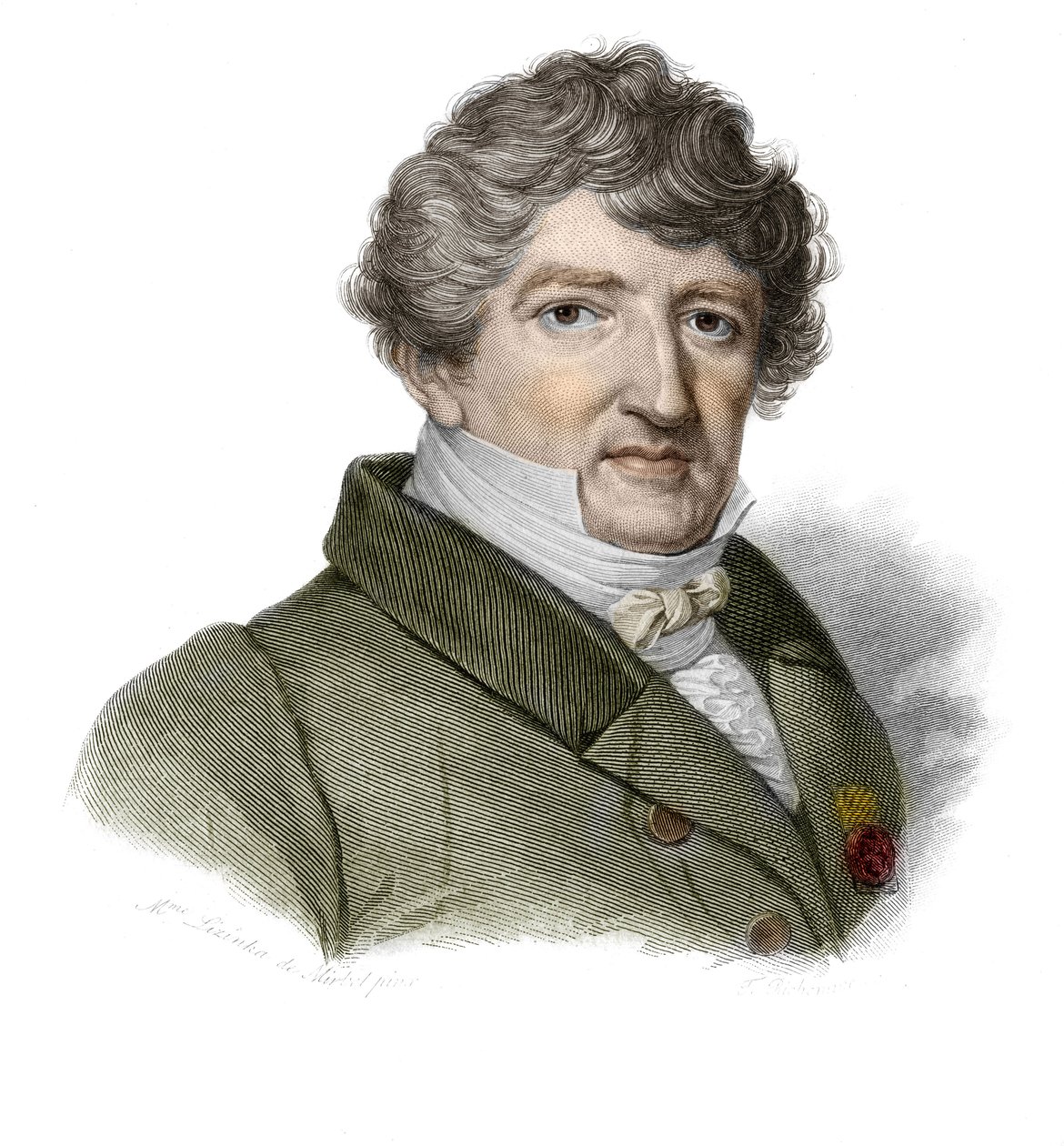 Retrato de Georges Cuvier (1764-1832), paleontólogo francés en "Retratos e historia de hombres útiles: hombres y mujeres de todos los países y de todas las condiciones, que han adquirido derechos al reconocimiento de los hombres" publicado por la Sociedad  de Anonymous Anonymous