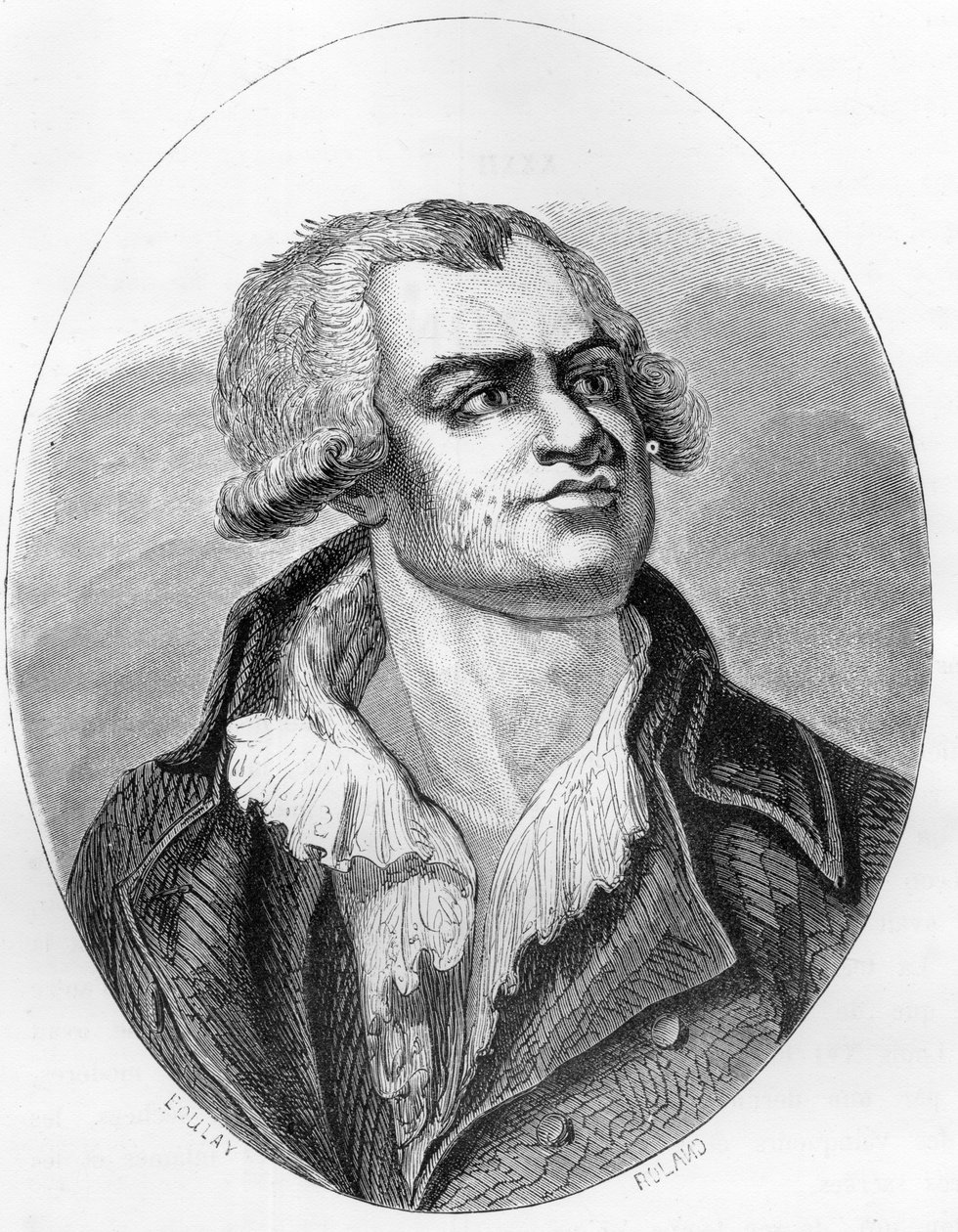 Retrato de Georges Danton (1759-1794) orador y político - Grabado de 1863 en "The Red Book - Histoire De L