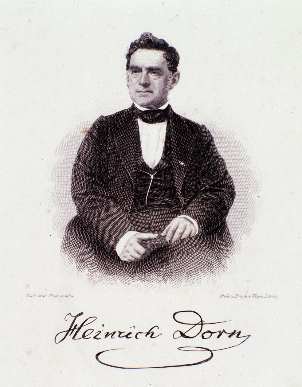 Retrato de Heinrich Dorn (1804-1892) director de orquesta, compositor y periodista alemán. Siglo XIX. Colección privada milanesa de Anonymous Anonymous