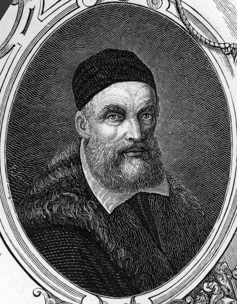 Retrato de Jacopo o Giacomo Bassano (1518-1592) pintor italiano. Grabado de 1859 en “las galerías de Europa - Italia” por Armengaud. Colección privada. de Anonymous Anonymous