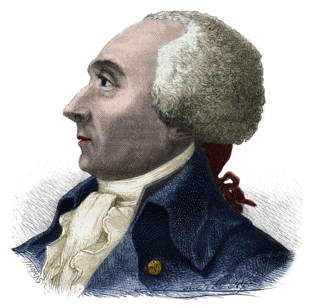 Retrato de Jacques Rene Hebert (1757-1794) periodista y político francés - Grabado en “Histoire des Girondins” de Alphonse de Lamartine (1790-1869) 1865-1866 - Colección privada de Anonymous Anonymous