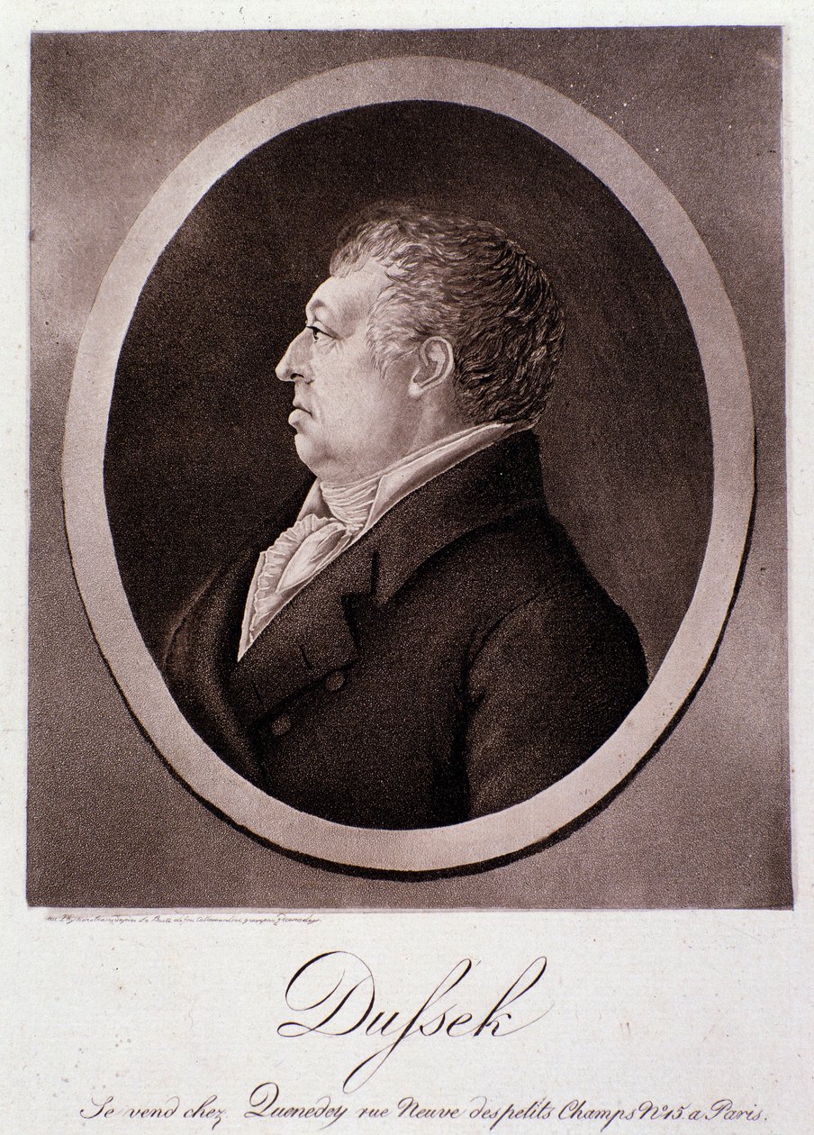 Retrato de Jan Ladislav Dussek (grabado) de Anonymous Anonymous