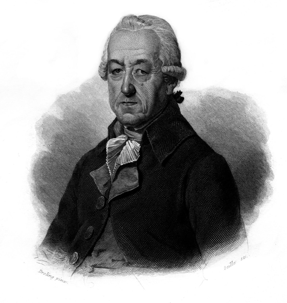 Retrato de Jean-Georges Reber (1731-1816) industrial francés en "Portraits et histoire des hommes utiles: hombres y mujeres de todos los países y de todas las condiciones, que han adquirido derechos al reconocimiento de los hombres". de Anonymous Anonymous