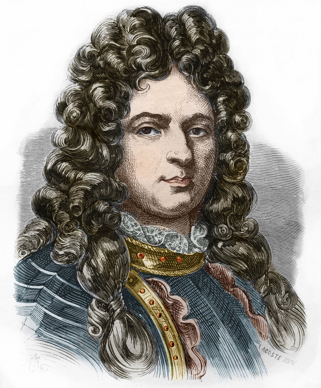Retrato de Jean Bart (1650 - 1702), corsario francés. Grabado del siglo XIX. Colección privada. de Anonymous Anonymous