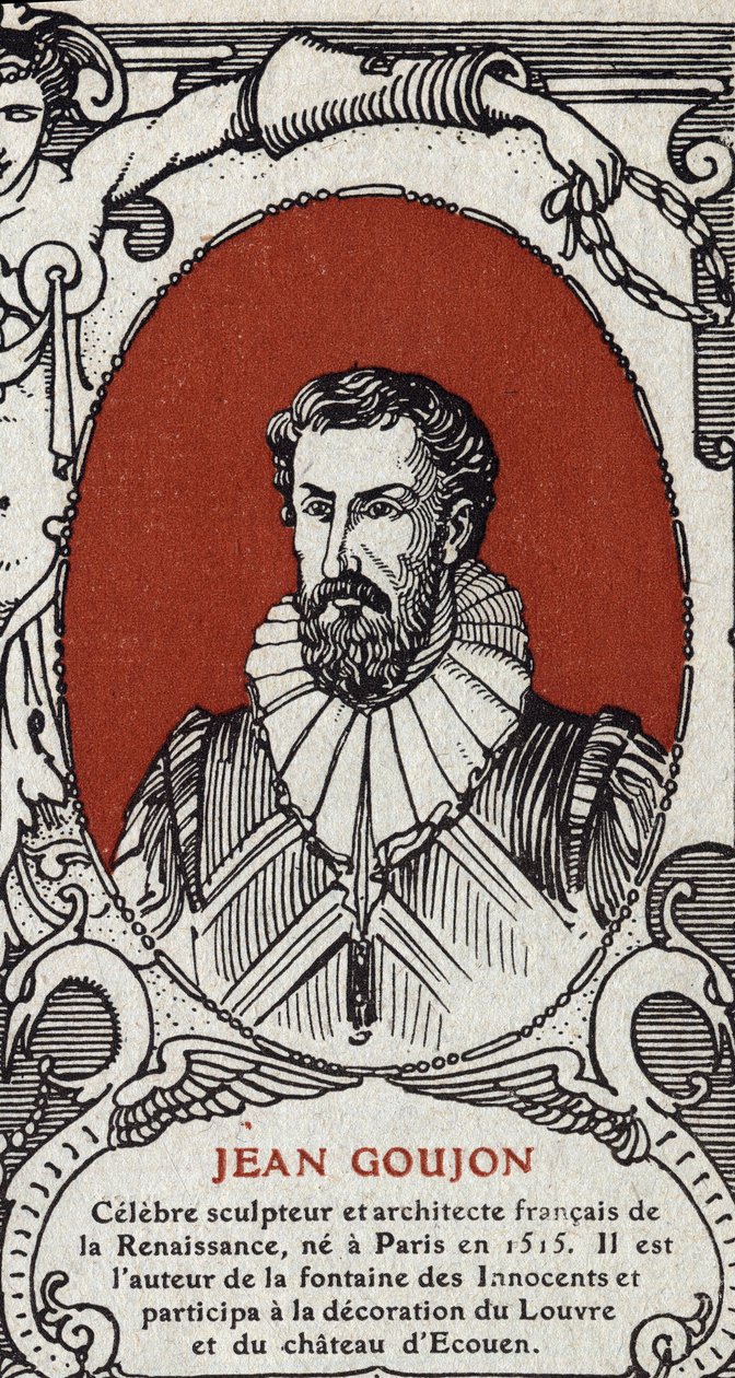 Retrato de Jean Goujon (1510-1567), escultor y arquitecto francés. Grabado de 1914. Colección privada de Anonymous Anonymous