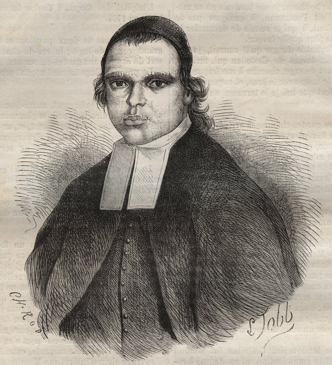 Retrato de Louis Bonafous, en religión Frère Léotade, acusado de violación y asesinato. Murió en el Bagne de Toulon el 27 de enero de 1850. Grabado en "Histoire des bagnes depuis leur création à nos jours" (1877) por Pierre Zaccone (1817-1895) de Anonymous Anonymous