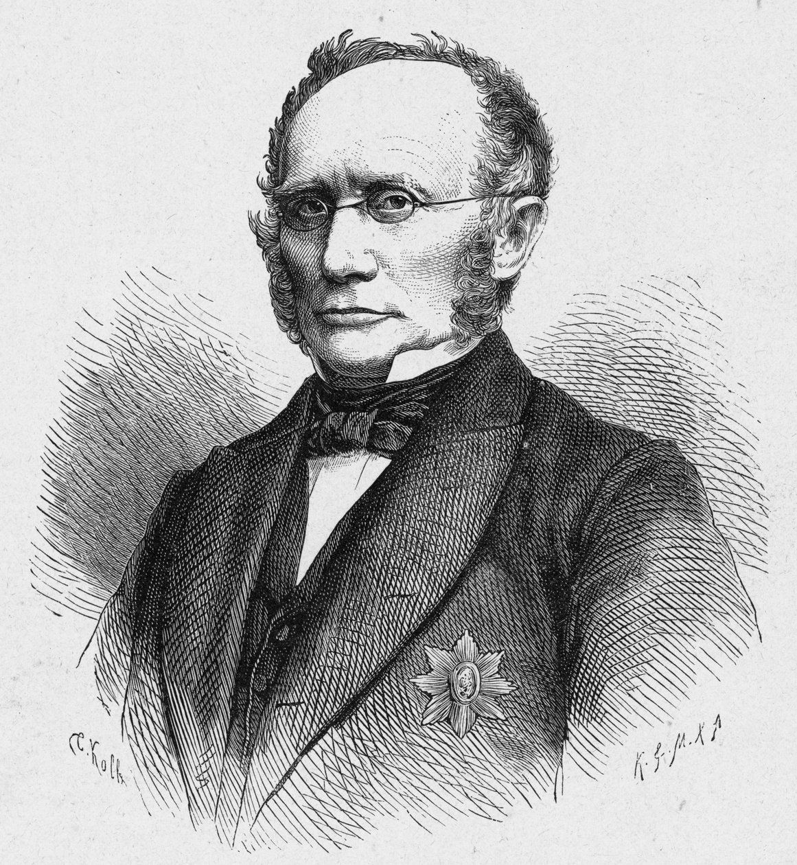 Retrato de Ludwig Windthorst (1812-1891), político católico alemán. Grabado en “Les Missions Catholiques au XIXeme Siecle” por Louis-Eugene Louvet. Colección privada. de Anonymous Anonymous