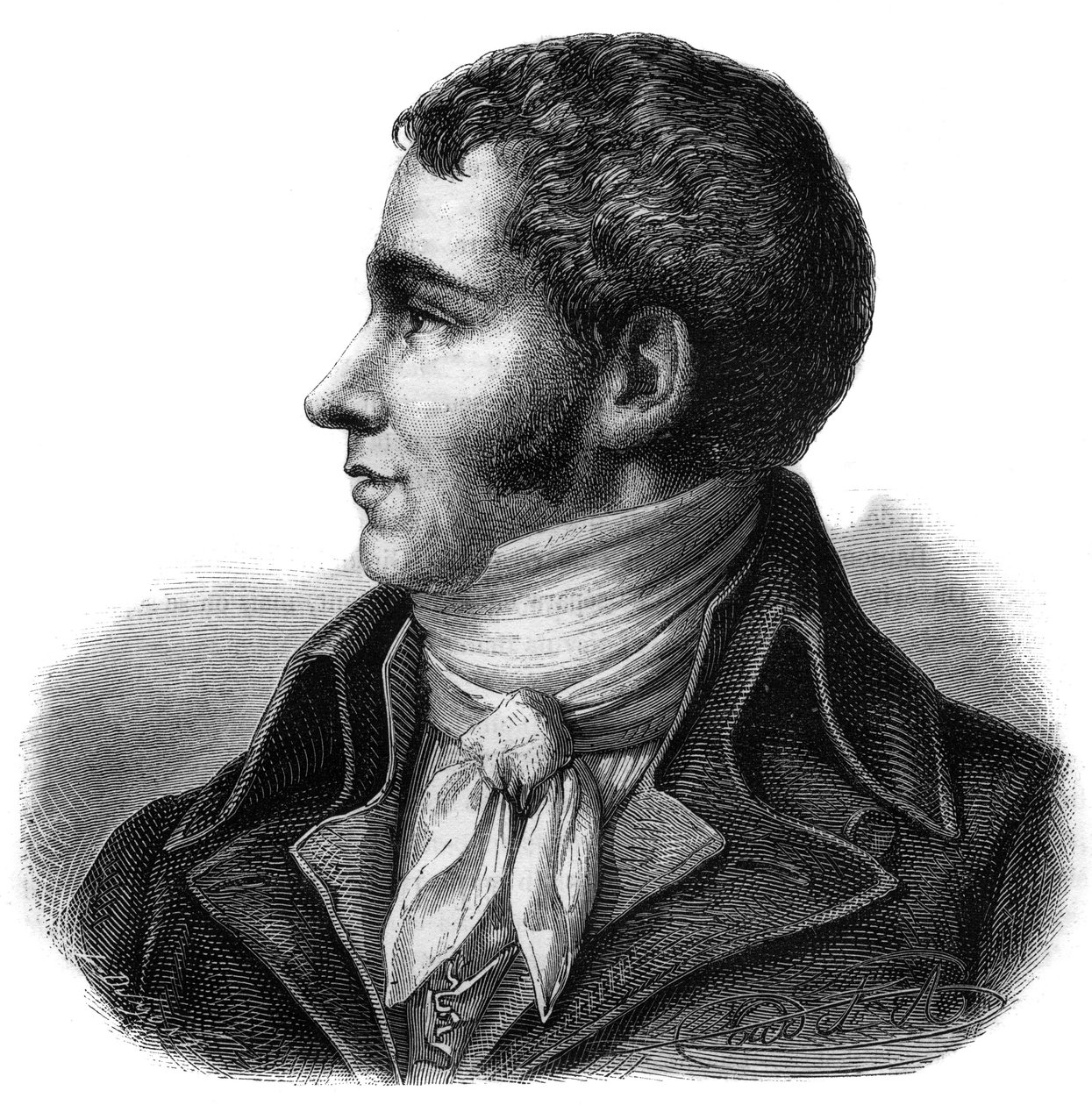 Retrato de Marc David Alba Lasource (1763-1793) diputado del Tarn en la Convención Nacional - Grabado en 