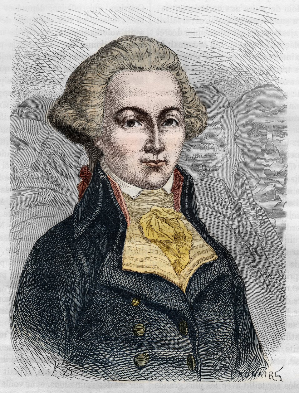 Retrato de Marguerite Elie Guadet, político francés (1758-1794). Grabado de 1866 en “Histoire de la Révolution française” por Adolphe Thiers. Colección privada. de Anonymous Anonymous