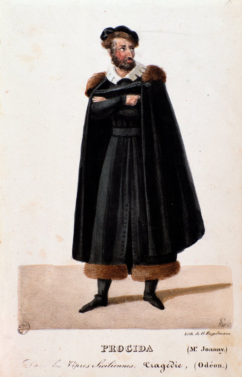 Retrato de Procida interpretado por Joanny en Las vísperas sicilianas (I vespri siciliani) ópera de Giuseppe Verdi de Anonymous Anonymous