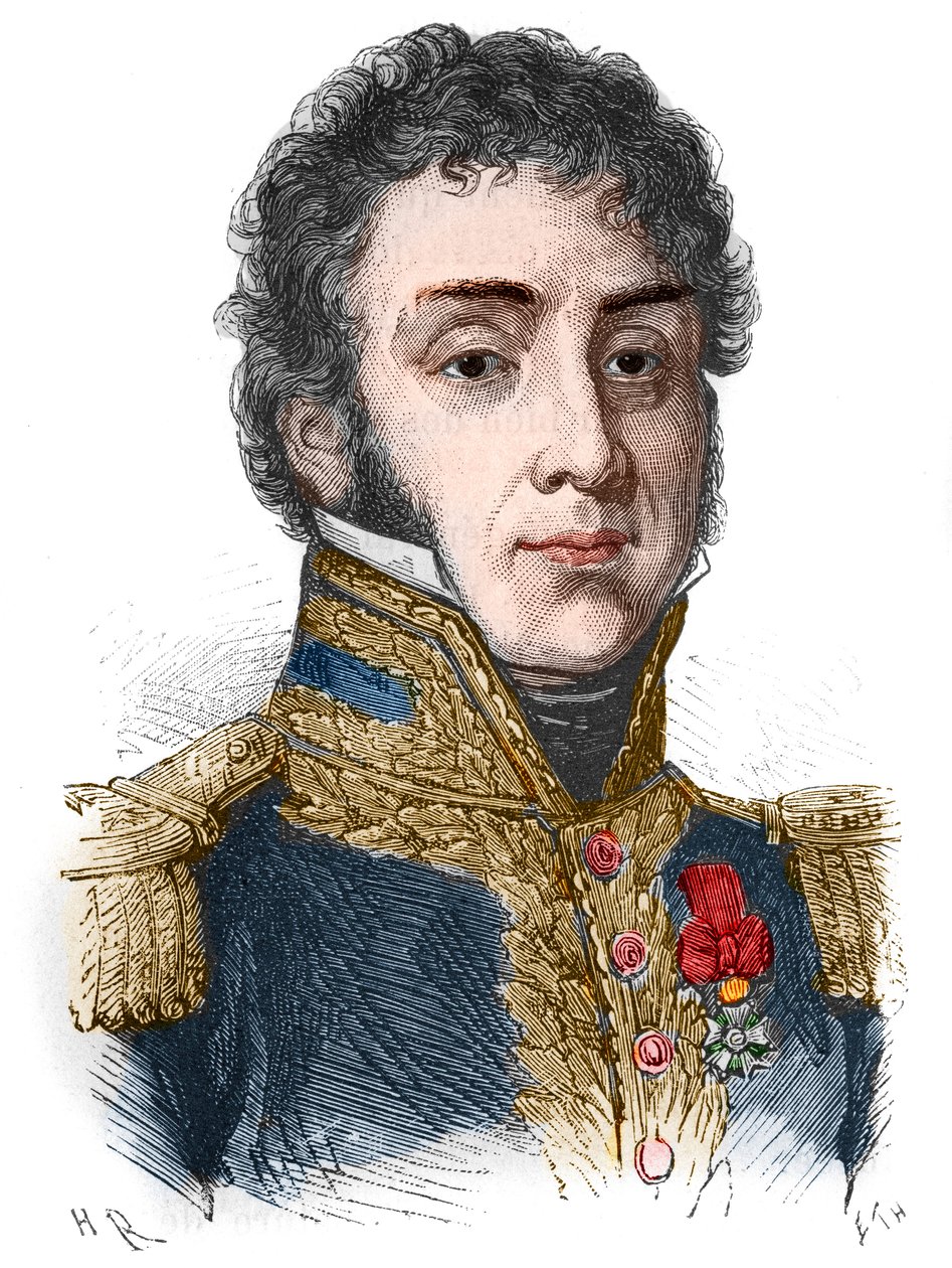 Retrato de Remy Joseph Isidore Exelmans (o Exelmans), Mariscal y Par de Francia (1775 - 1852) - en "L