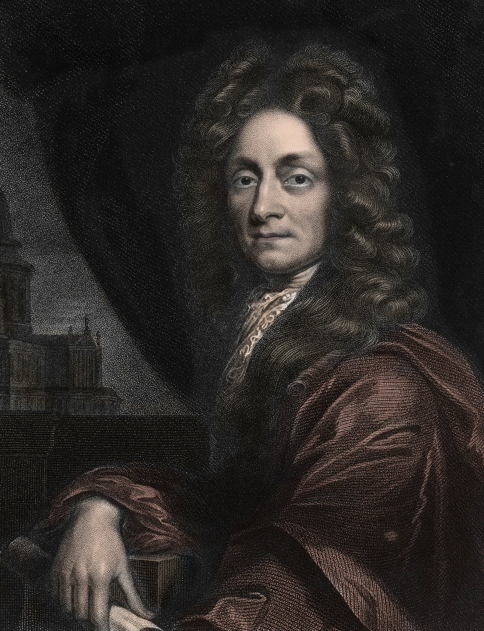 Retrato de Sir Christopher Wren, arquitecto inglés (1632-1723) de Anonymous Anonymous