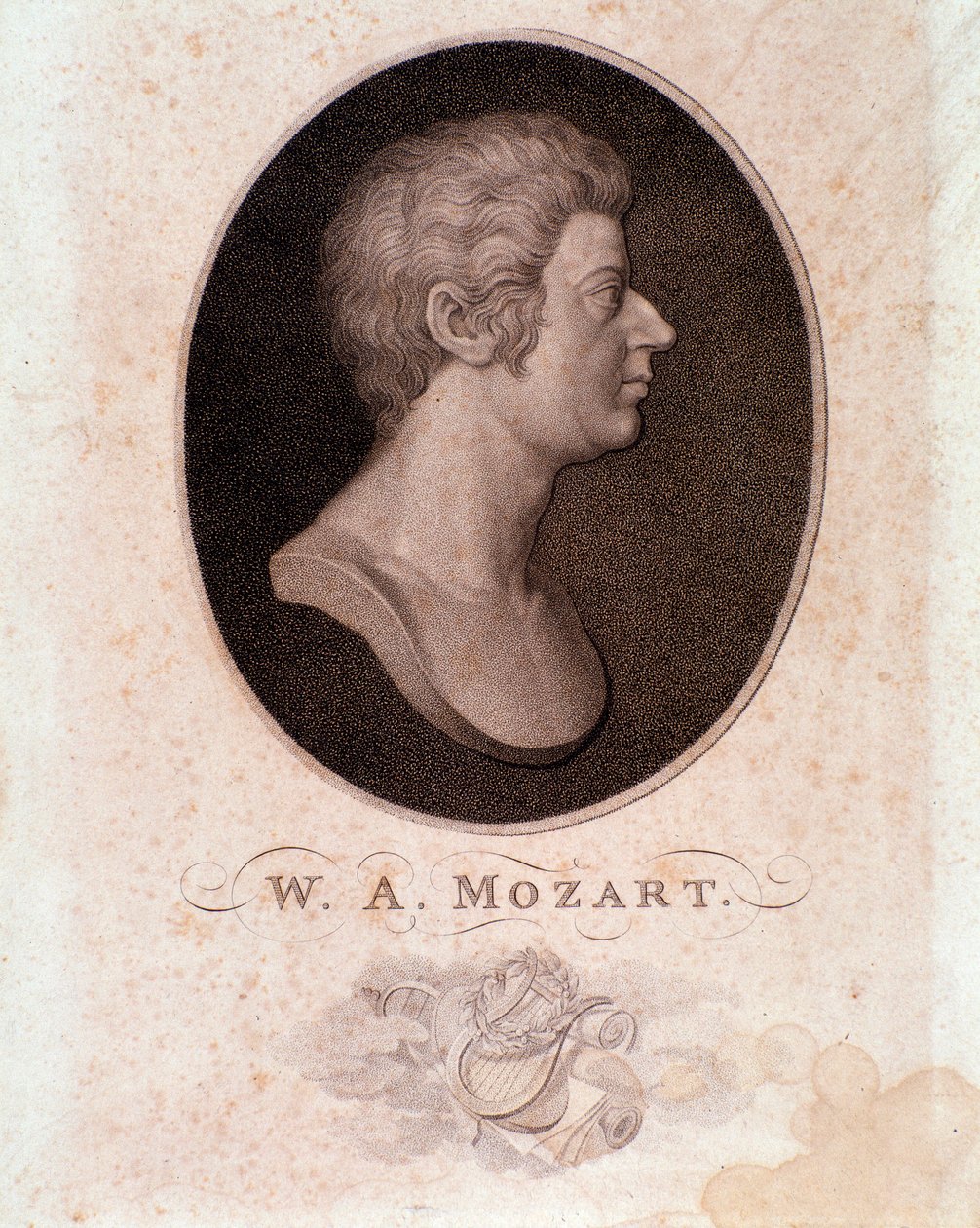 Retrato de Wolfgang Amadeus Mozart (grabado) de Anonymous Anonymous