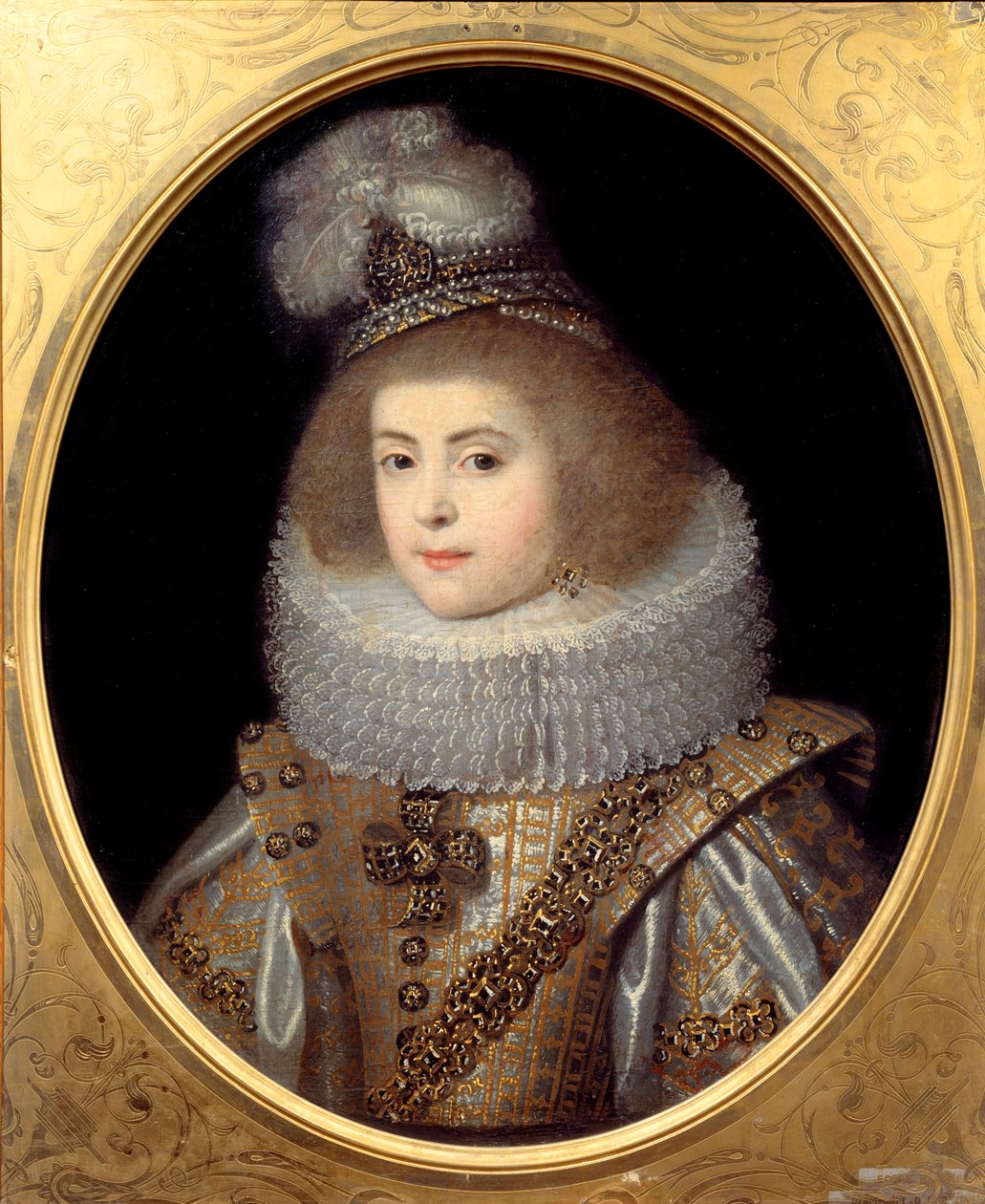 Retrato de una joven de la corte del rey de Navarra. Pintura anónima de Anonymous Anonymous