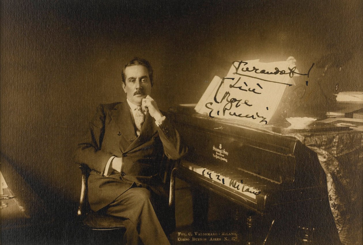Retrato del compositor Giacomo Puccini (1858-1924) de Anonymous Anonymous