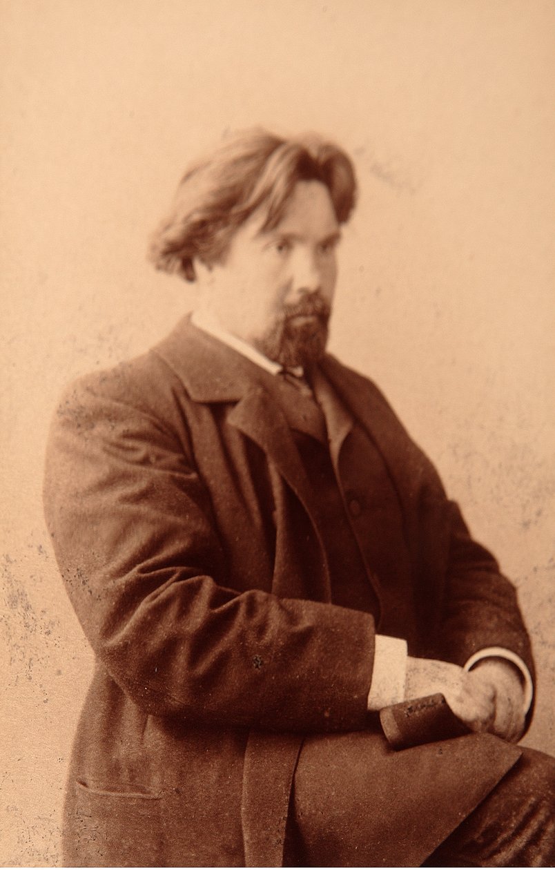Retrato del artista Vasilli Ivanovich Sourikov (Vasily Surikov ou Vassili Surikow) (1848-1916). Foto de albúmina de Anonymous Anonymous