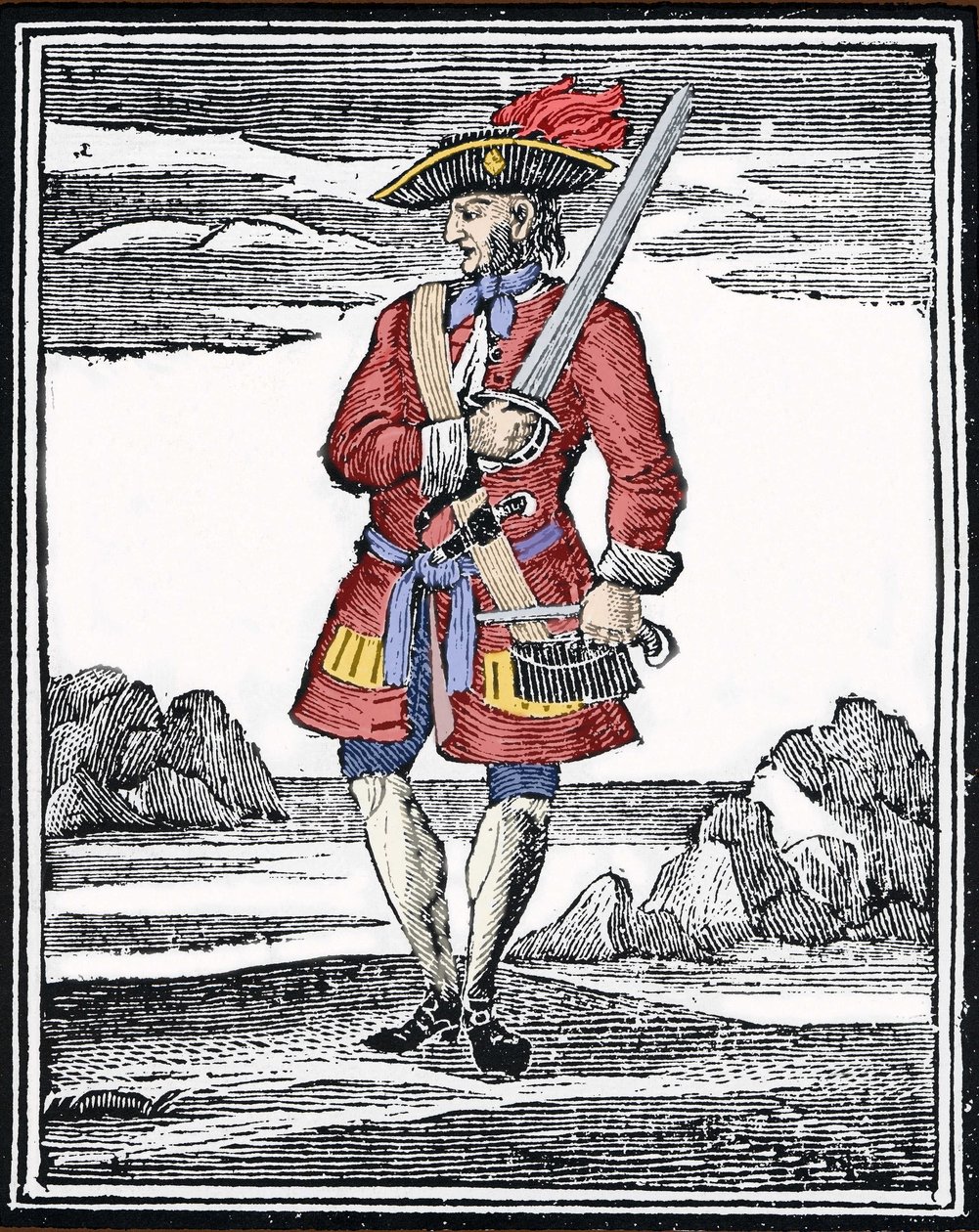 Retrato del pirata Jack Rackham conocido como Calico Jack (? 1720). Grabado. de Anonymous Anonymous