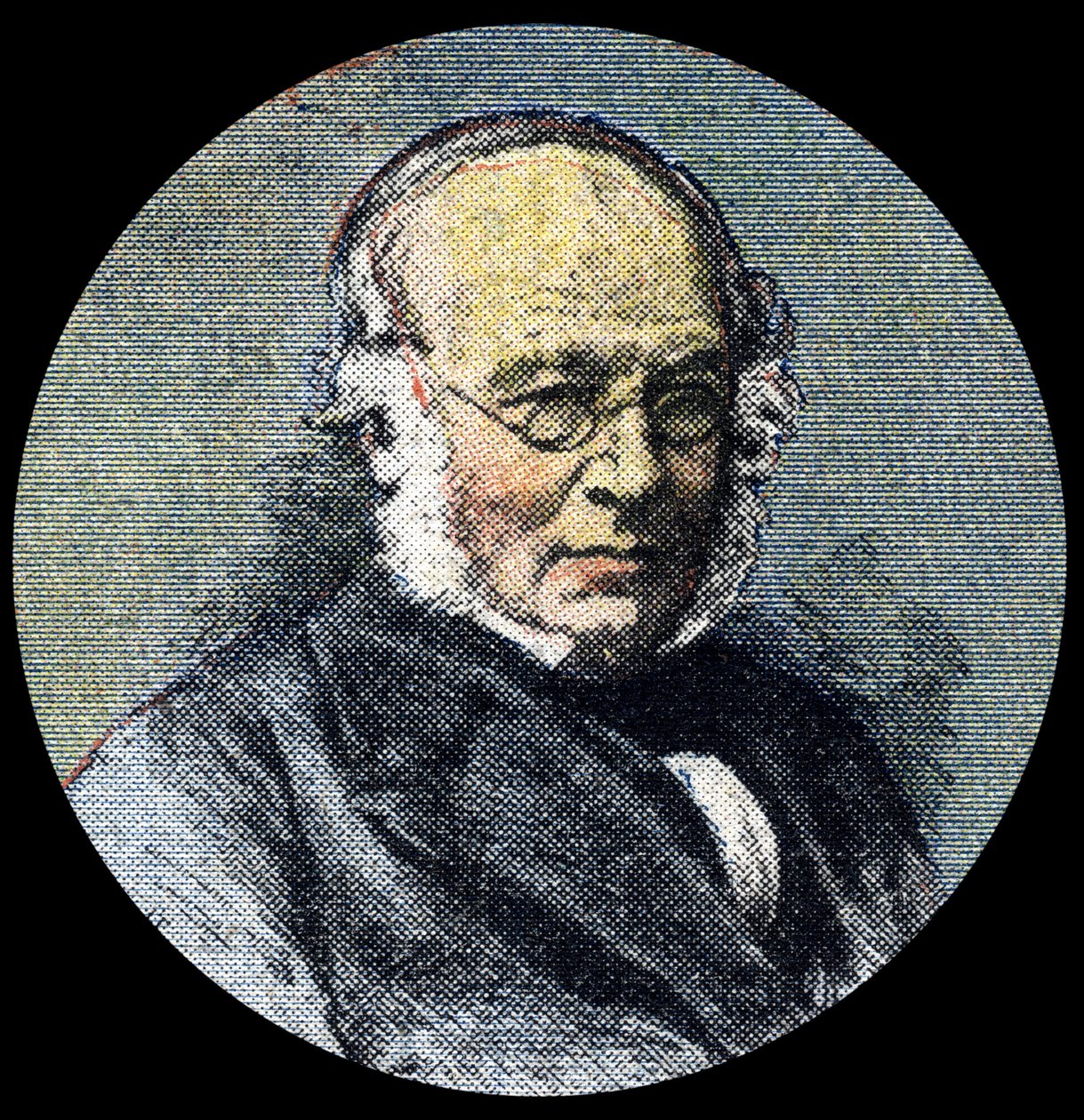 Historia postal: Retrato de Sir Rowland Hill (1795-1879), en el origen de la reforma postal de 1839. Detalle de “Le petit journal” del 15/04/1920. Colección privada de Anonymous Anonymous