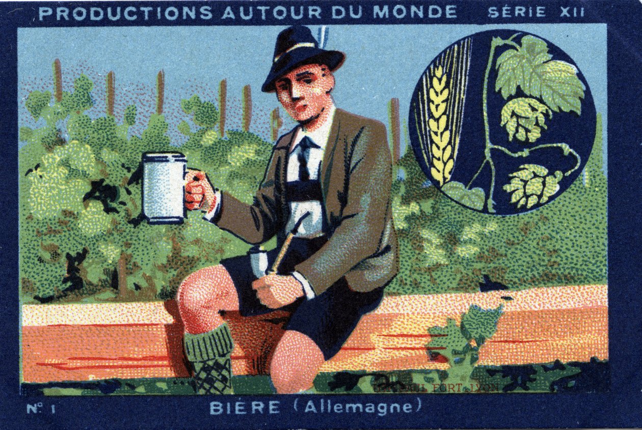 Producciones alrededor del mundo: cerveza en Alemania. Cromolitografía de 1933 en 