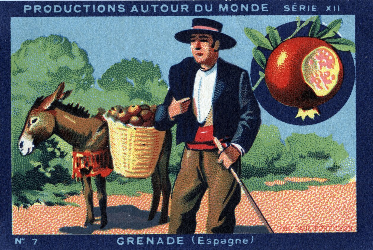 Producciones alrededor del mundo: Granada en España. Cromolitografía de 1933 en "Álbum Joseph-Milliat" de Anonymous Anonymous