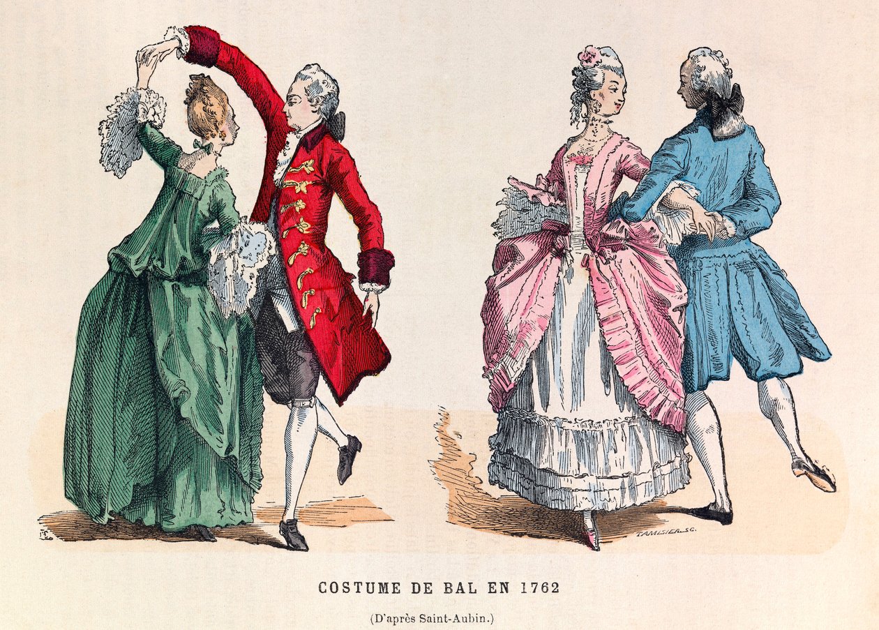 Trajes de baile en 1762 (reinado del rey Luis XV) de Anonymous Anonymous