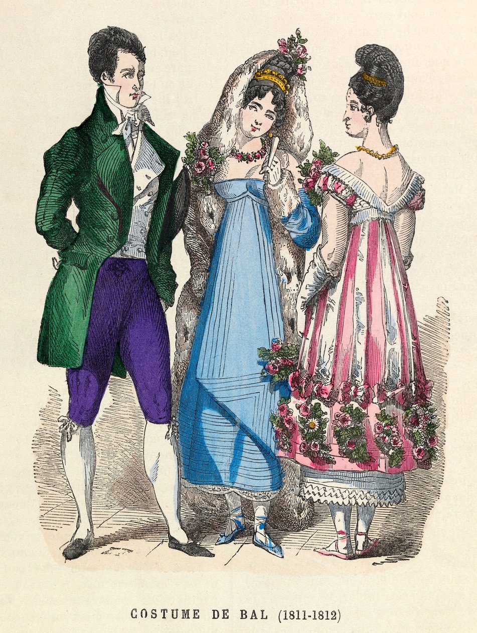 Trajes de baile en 1811 - 1812 - colección privada de Anonymous Anonymous