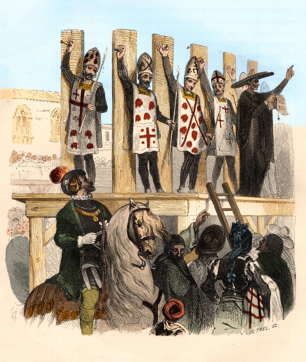 Castigo del clavo en el siglo XVI. Ilustración en 