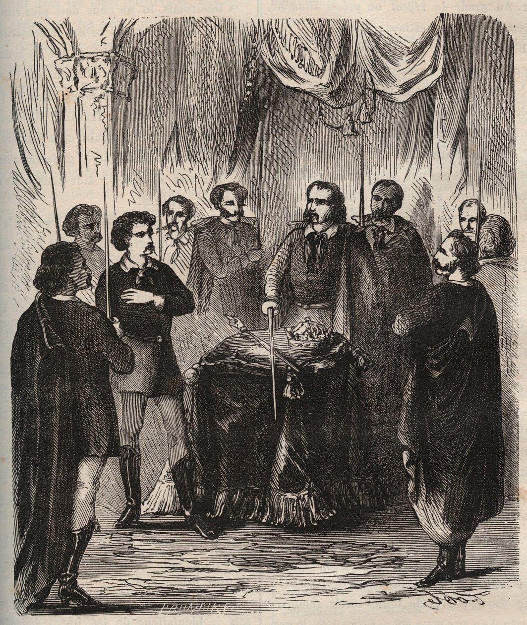 Recepción de un Illuminatus (sociedad secreta) - Illuminati de Baviera - Grabado de 1879 en “Histoire des societes secretes, politiques et religieuses” por Pierre Zaccone (1817-1895) de Anonymous Anonymous